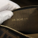 FENDI Zucca Canvas Vanity Pouch Black Brown Gold Auth 126334-21