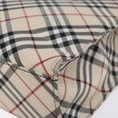 BURBERRY Nova Check Blue Label Tote Bag Nylon Beige Silver Auth 126337-15
