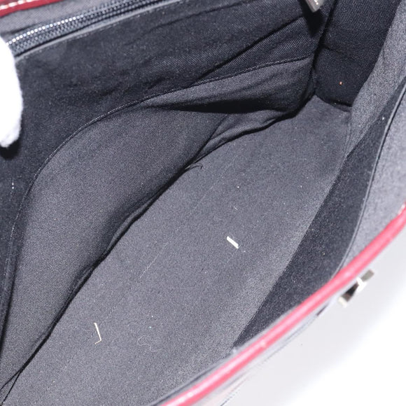 BURBERRY Nova Check Blue Label Tote Bag Nylon Beige Silver Auth 126337