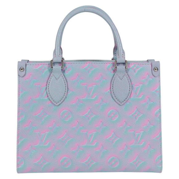 LOUIS VUITTON Monogram Empreinte On The Go PM Bag 2way Blue M46067 Auth 126345SM