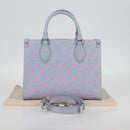 LOUIS VUITTON Monogram Empreinte On The Go PM Bag 2way Blue M46067 Auth 126345SM-12