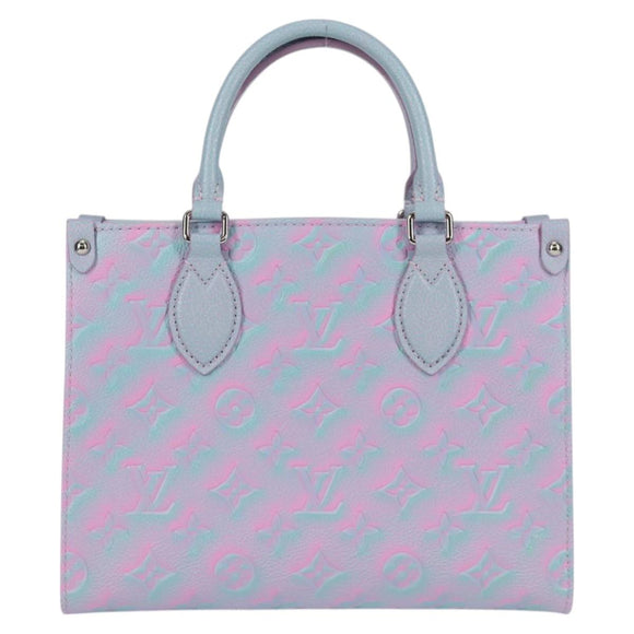 LOUIS VUITTON Monogram Empreinte On The Go PM Bag 2way Blue M46067 Auth 126345SM