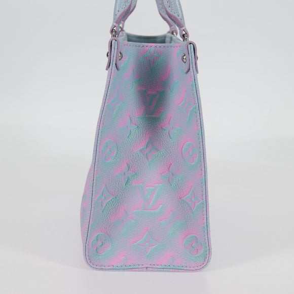 LOUIS VUITTON Monogram Empreinte On The Go PM Bag 2way Blue M46067 Auth 126345SM