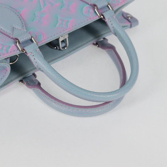 LOUIS VUITTON Monogram Empreinte On The Go PM Bag 2way Blue M46067 Auth 126345SM