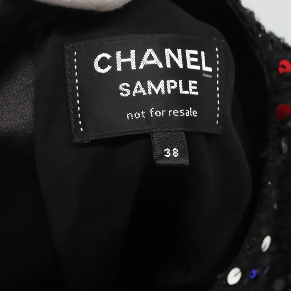 CHANEL One Piece Shirt Tweed Black CC Auth 126348M