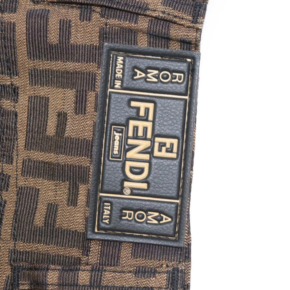 FENDI Zucca Canvas Skirt Black Brown Auth 126349V