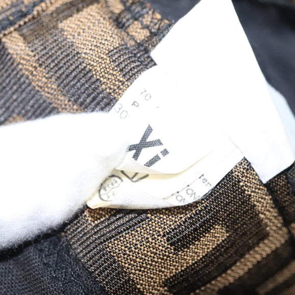 FENDI Zucca Canvas Skirt Black Brown Auth 126349V