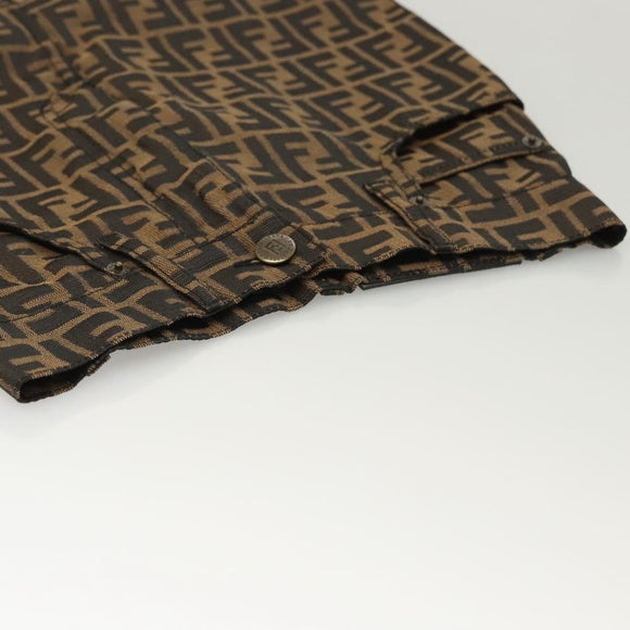 FENDI Zucca Canvas Skirt Black Brown Auth 126349V