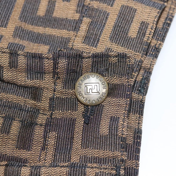 FENDI Zucca Canvas Skirt Black Brown Auth 126349V