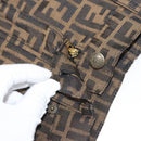 FENDI Zucca Canvas Skirt Black Brown Auth 126349V-6