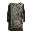 HERMES Tunic Shirt ""DIES ET HORE"" Silk Black Auth 126350-1