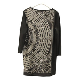 HERMES Tunic Shirt ""DIES ET HORE"" Silk Black Auth 126350 - 0