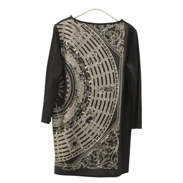 HERMES Tunic Shirt ""DIES ET HORE"" Silk Black Auth 126350 - 0