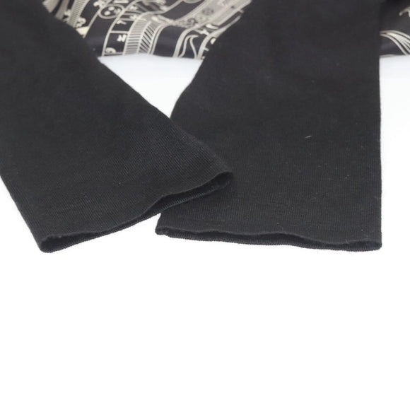 HERMES Tunic Shirt ""DIES ET HORE"" Silk Black Auth 126350