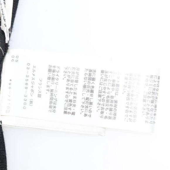 HERMES Tunic Shirt ""DIES ET HORE"" Silk Black Auth 126350