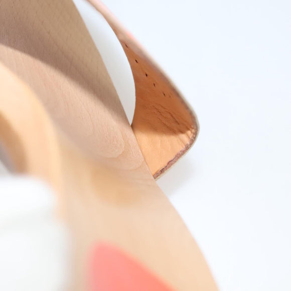 HERMES Sandals Patent leather Orange Auth 126351