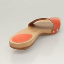 HERMES Sandals Patent leather Orange Auth 126351-18