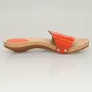 HERMES Sandals Patent leather Orange Auth 126351-19