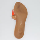 HERMES Sandals Patent leather Orange Auth 126351-23