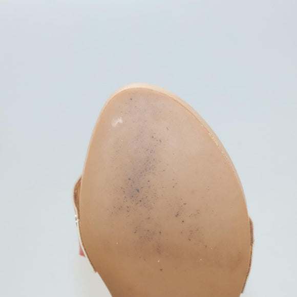 HERMES Sandals Patent leather Orange Auth 126351