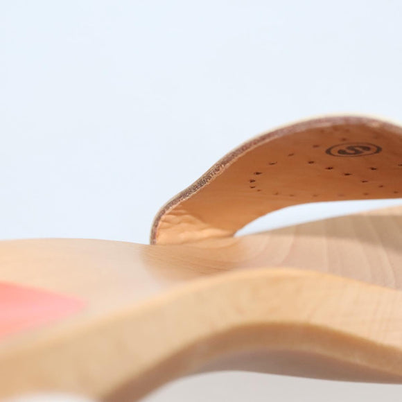 HERMES Sandals Patent leather Orange Auth 126351