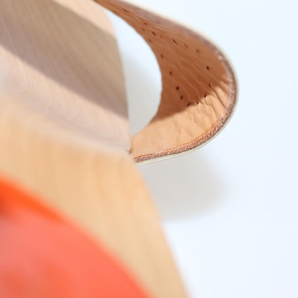 HERMES Sandals Patent leather Orange Auth 126351