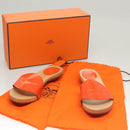 HERMES Sandals Patent leather Orange Auth 126351-33