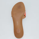 HERMES Sandals Patent leather Orange Auth 126351-8