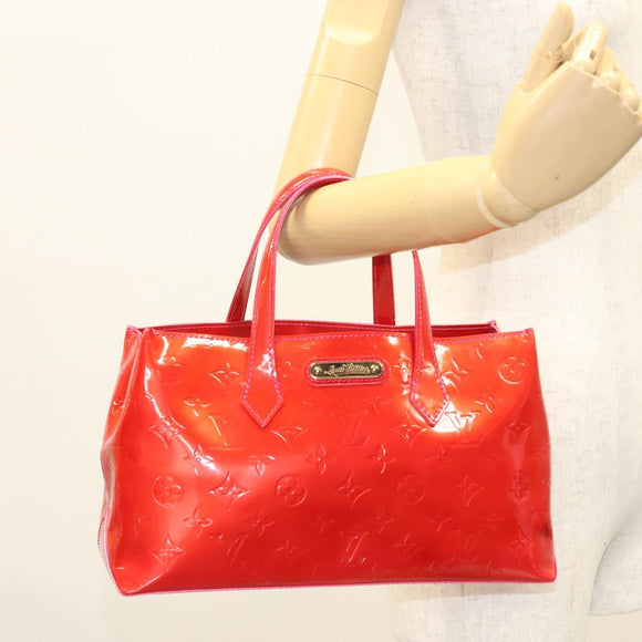 LOUIS VUITTON Monogram Vernis Wilshire PM Hand Bag Rose Pop M93643 Auth 126362