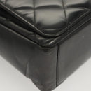 CHANEL Matelasse Chain Shoulder Bag Enamel Black Gold CC Auth 126363-8