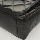 CHANEL Matelasse Chain Shoulder Bag Enamel Black Gold CC Auth 126363-15