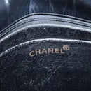 CHANEL Matelasse Chain Shoulder Bag Enamel Black Gold CC Auth 126363-21