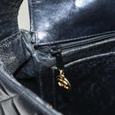 CHANEL Matelasse Chain Shoulder Bag Enamel Black Gold CC Auth 126363-23