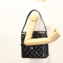 CHANEL Matelasse Chain Shoulder Bag Enamel Black Gold CC Auth 126363-26