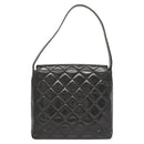 CHANEL Matelasse Chain Shoulder Bag Enamel Black Gold CC Auth 126363-2