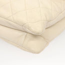 CHANEL Matelasse Shoulder Bag Lamb Skin White CC Auth 126364-15