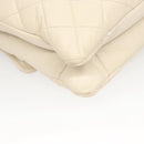 CHANEL Matelasse Shoulder Bag Lamb Skin White CC Auth 126364-16