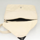 CHANEL Matelasse Shoulder Bag Lamb Skin White CC Auth 126364-19