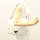CHANEL Matelasse Shoulder Bag Lamb Skin White CC Auth 126364-26