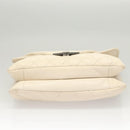 CHANEL Matelasse Shoulder Bag Lamb Skin White CC Auth 126364-5