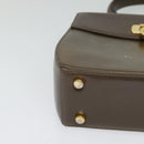 Salvatore Ferragamo Gancini Hand Bag Leather 2way Brown Gold Auth 126367-9