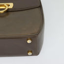 Salvatore Ferragamo Gancini Hand Bag Leather 2way Brown Gold Auth 126367-14