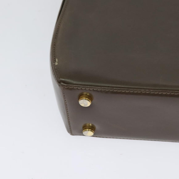 Salvatore Ferragamo Gancini Hand Bag Leather 2way Brown Gold Auth 126367