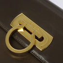 Salvatore Ferragamo Gancini Hand Bag Leather 2way Brown Gold Auth 126367-17