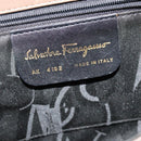 Salvatore Ferragamo Gancini Hand Bag Leather 2way Brown Gold Auth 126367-12