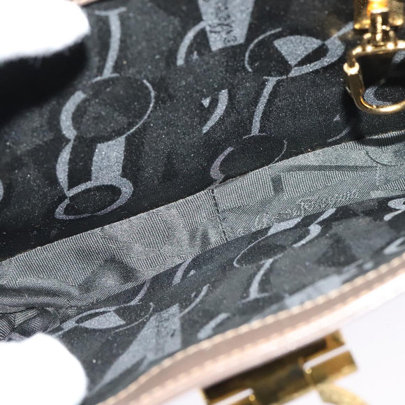 Salvatore Ferragamo Gancini Hand Bag Leather 2way Brown Gold Auth 126367