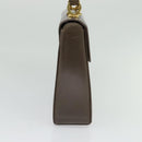 Salvatore Ferragamo Gancini Hand Bag Leather 2way Brown Gold Auth 126367-3