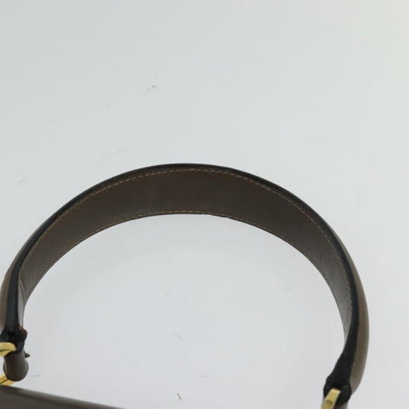 Salvatore Ferragamo Gancini Hand Bag Leather 2way Brown Gold Auth 126367