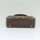 Salvatore Ferragamo Gancini Hand Bag Leather 2way Brown Gold Auth 126367-5