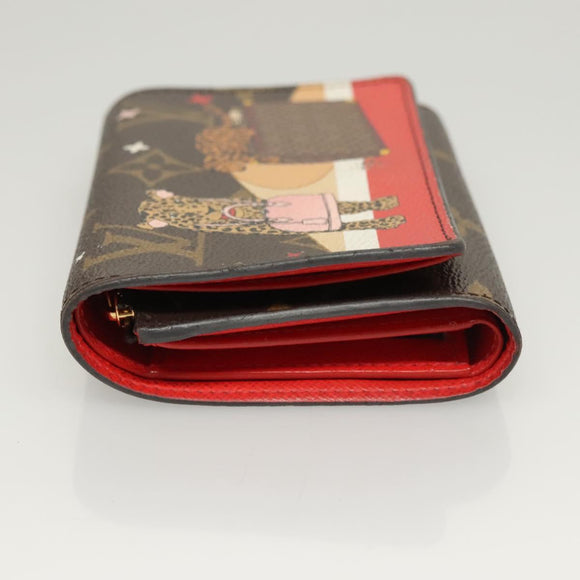 LOUIS VUITTON Animal Print Portefeuille Victorine Wallet M63326 LV Auth 126370